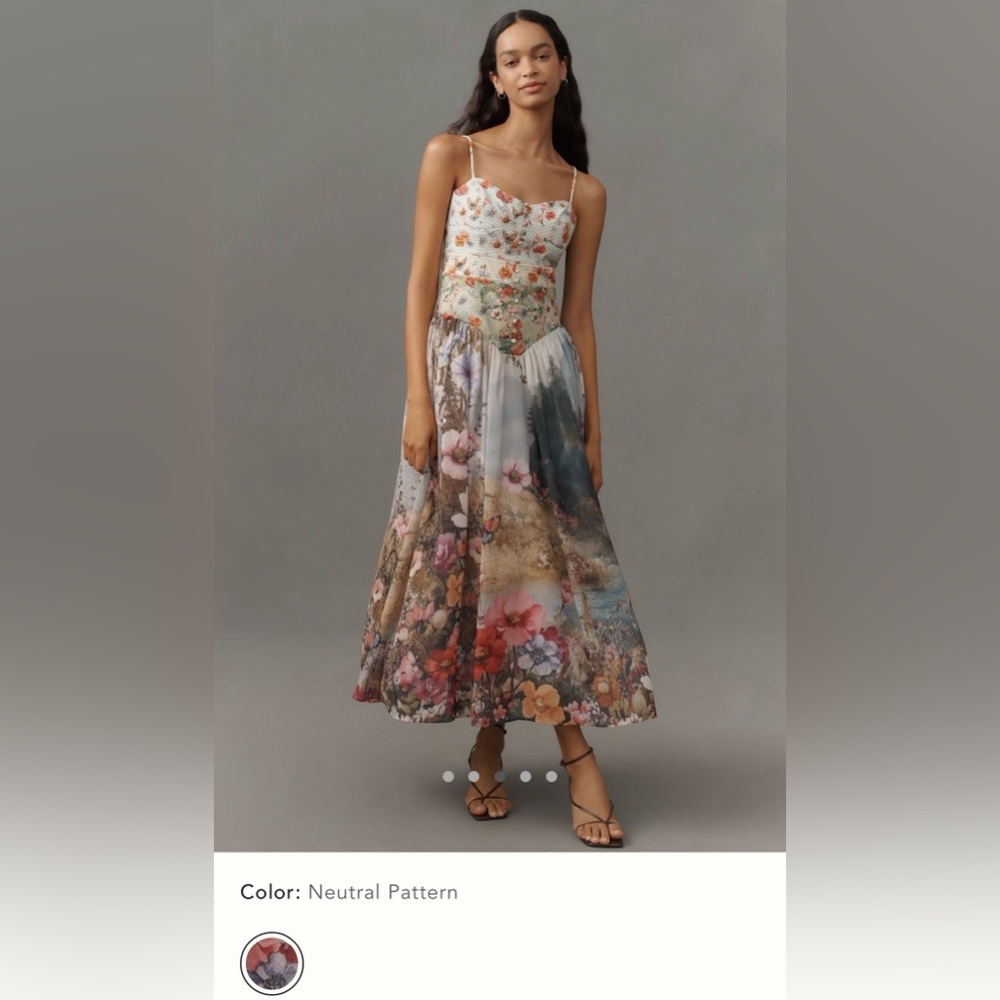 Floral Maxi Dress with Corset Top